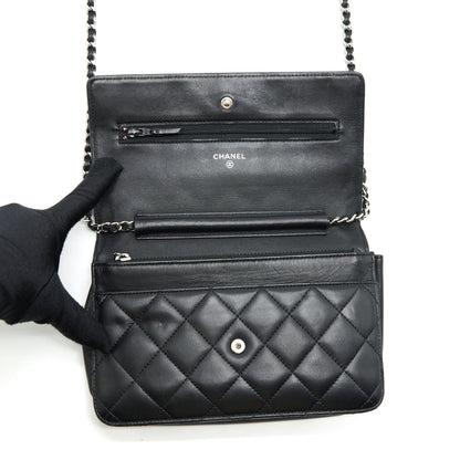 Chanel Wallet On Chain Lambskin Black SHW