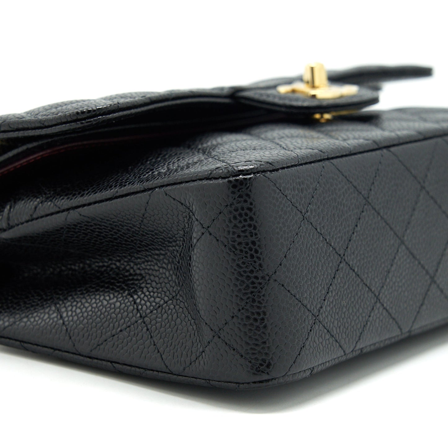 Chanel 22c caviar small classic double flap bag black GHW