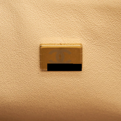 Chanel small classic double flap bag caviar beige GHW
