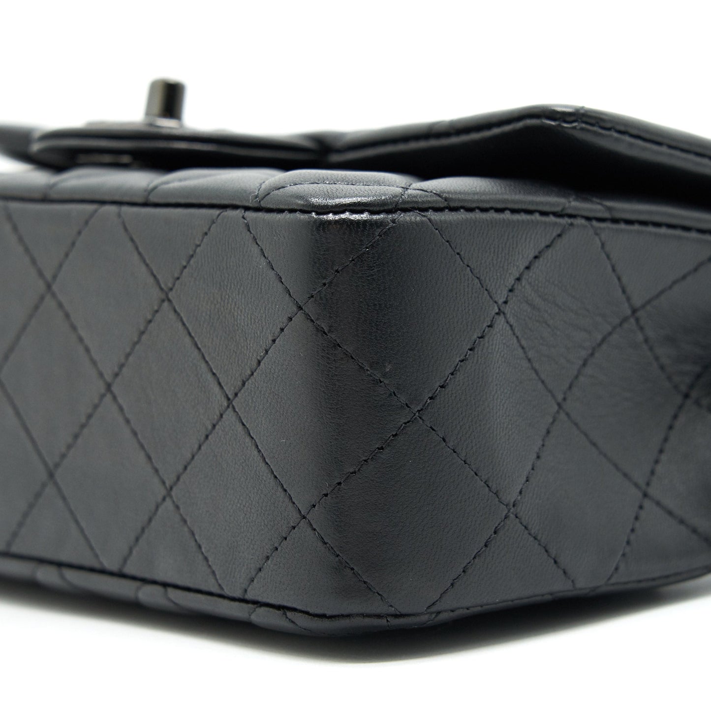 Chanel Mini Rectangular Lambskin black so black