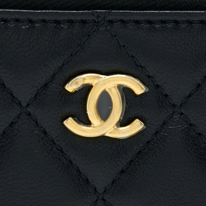 Chanel 22B Pearl Crush Mini Vanity With Chain Lambskin Black GHW