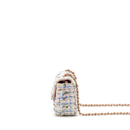 Chanel Mini Rectangular Flap Bag Tweed Multicolour LGHW