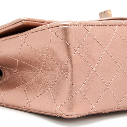 Chanel Mini 2.55 Reissue Flap Bag Calfskin Metallic Pink Brushed Gold (Microchip)