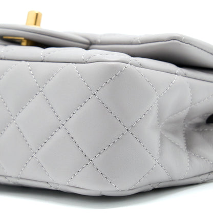 Chanel Pearl Crush Mini Rectangular Lambskin Grey Brushed GHW (Microchip)
