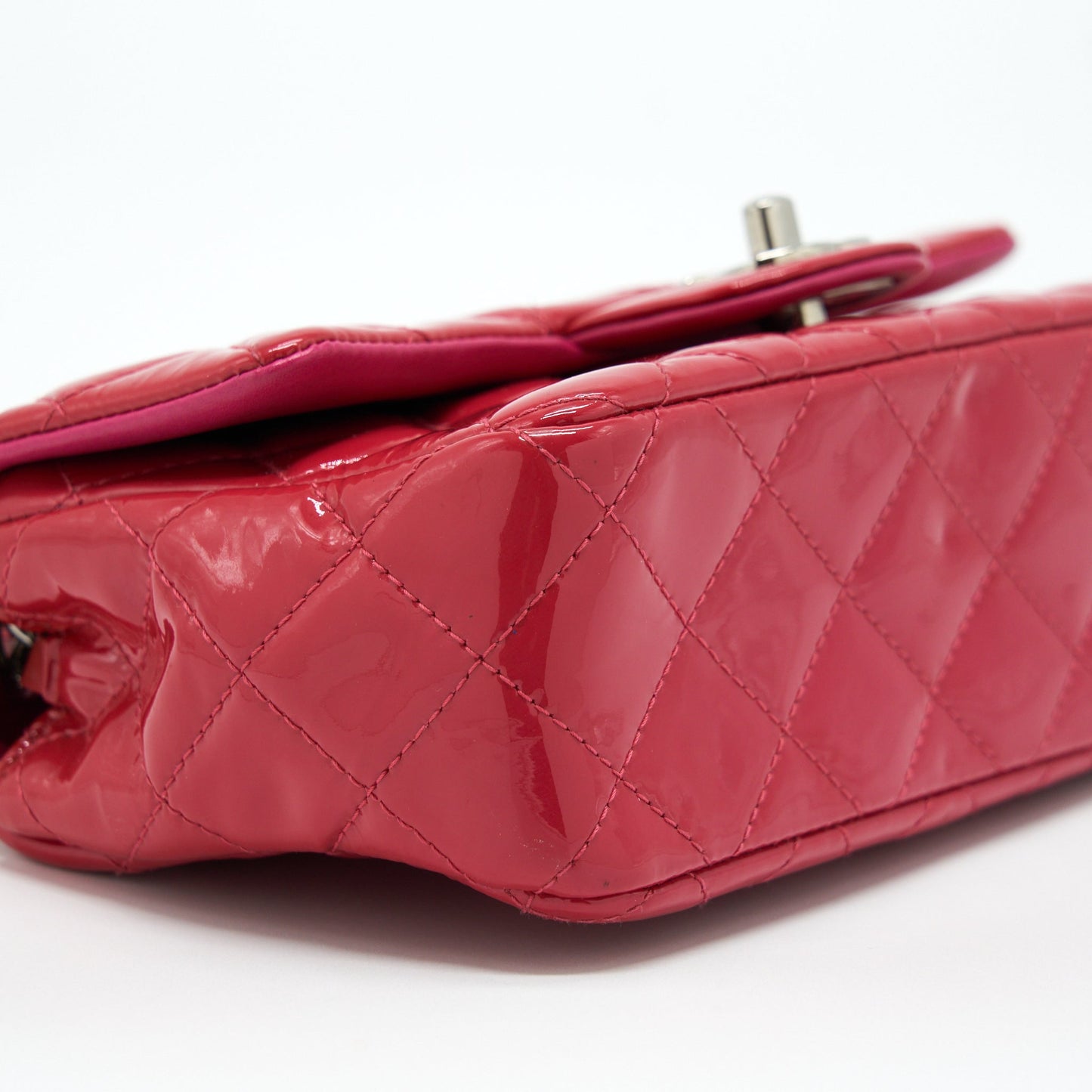 Chanel Mini Rectangular Flap Bag Patent Pink SHW