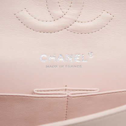 Chanel patent leather medium classic double flap bag Beige SHW