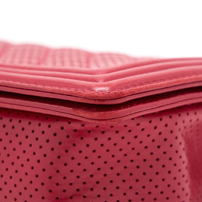 Chanel Medium Boy Bag Lambskin Red SHW
