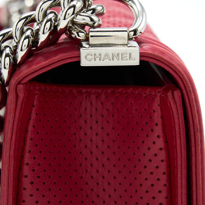 Chanel Medium Boy Bag Lambskin Red SHW