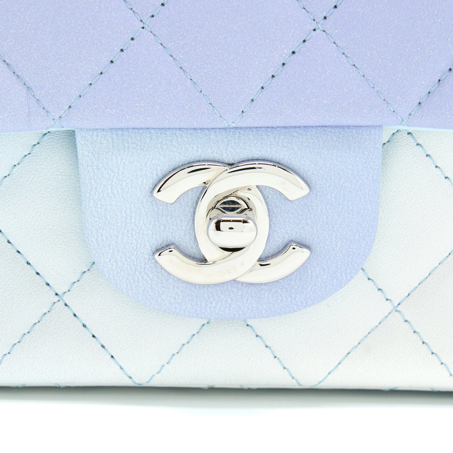 Chanel 21K Mini Rectangular Flap Bag Lambskin Multicolour Ombr Iridescent SHW (Microchip)