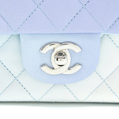 Chanel 21K Mini Rectangular Flap Bag Lambskin Multicolour Ombr Iridescent SHW (Microchip)