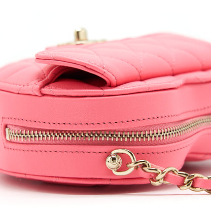 Chanel 22S Small Heart Bag Lambskin Pink LGHW