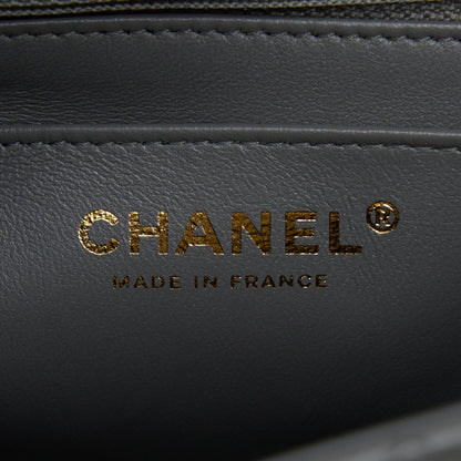 Chanel 22A Mini Rectangular Flap Bag Lambskin Grey LGHW (Microchip)