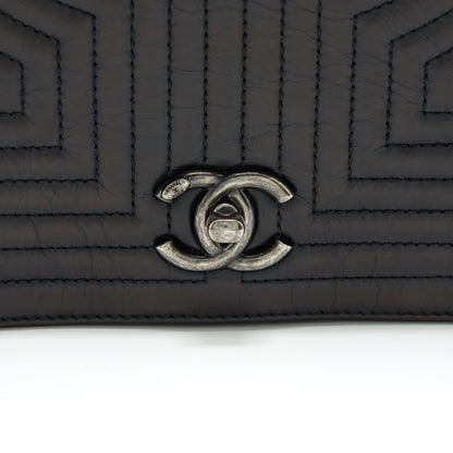 Chanel Small Crossbody Bag Aged Calfskin Ruthenium Hardware