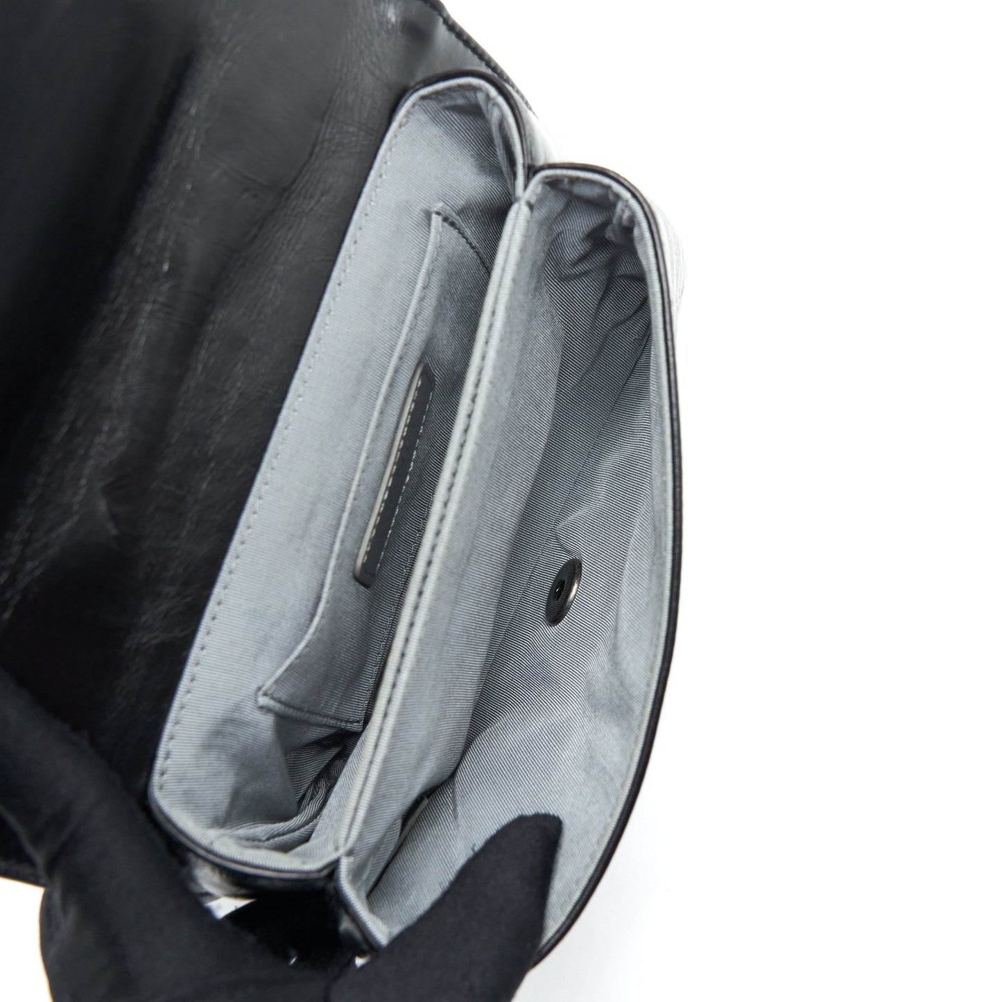 Chanel Small Crossbody Bag Aged Calfskin Ruthenium Hardware