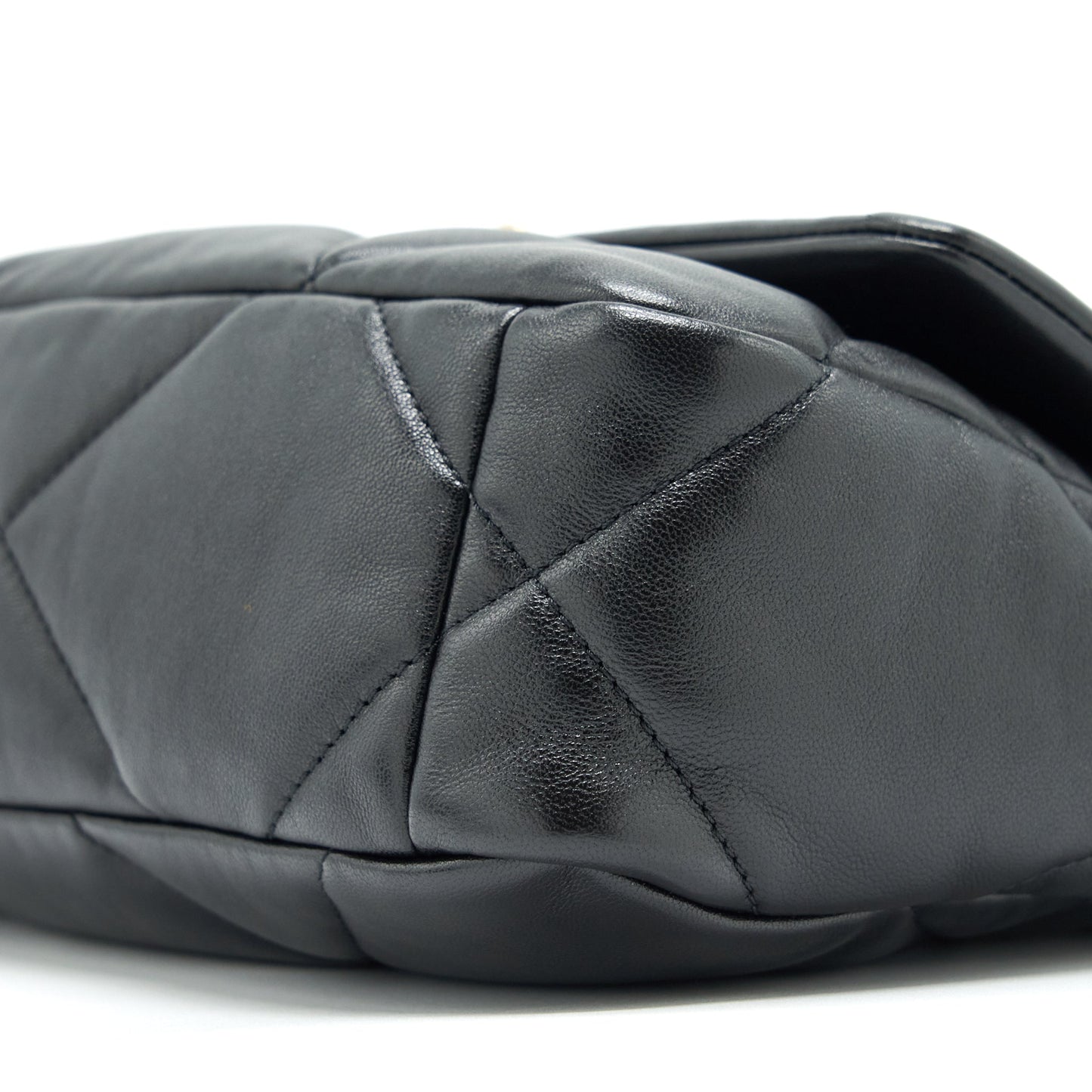 Chanel Small 19 Bag Lambskin Black With Gold And Silver Hardware