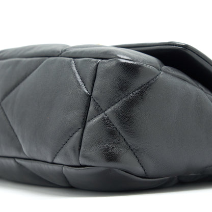 Chanel Small 19 Bag Lambskin Black With Gold And Silver Hardware