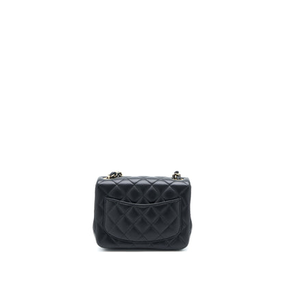 Chanel Classic Mini Square Flap Bag Lambskin Black GHW