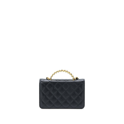 Chanel Letter Top Handle Wallet On Chain Caviar Black GHW