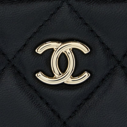 Chanel O Case Pouch Lambskin Black LGHW