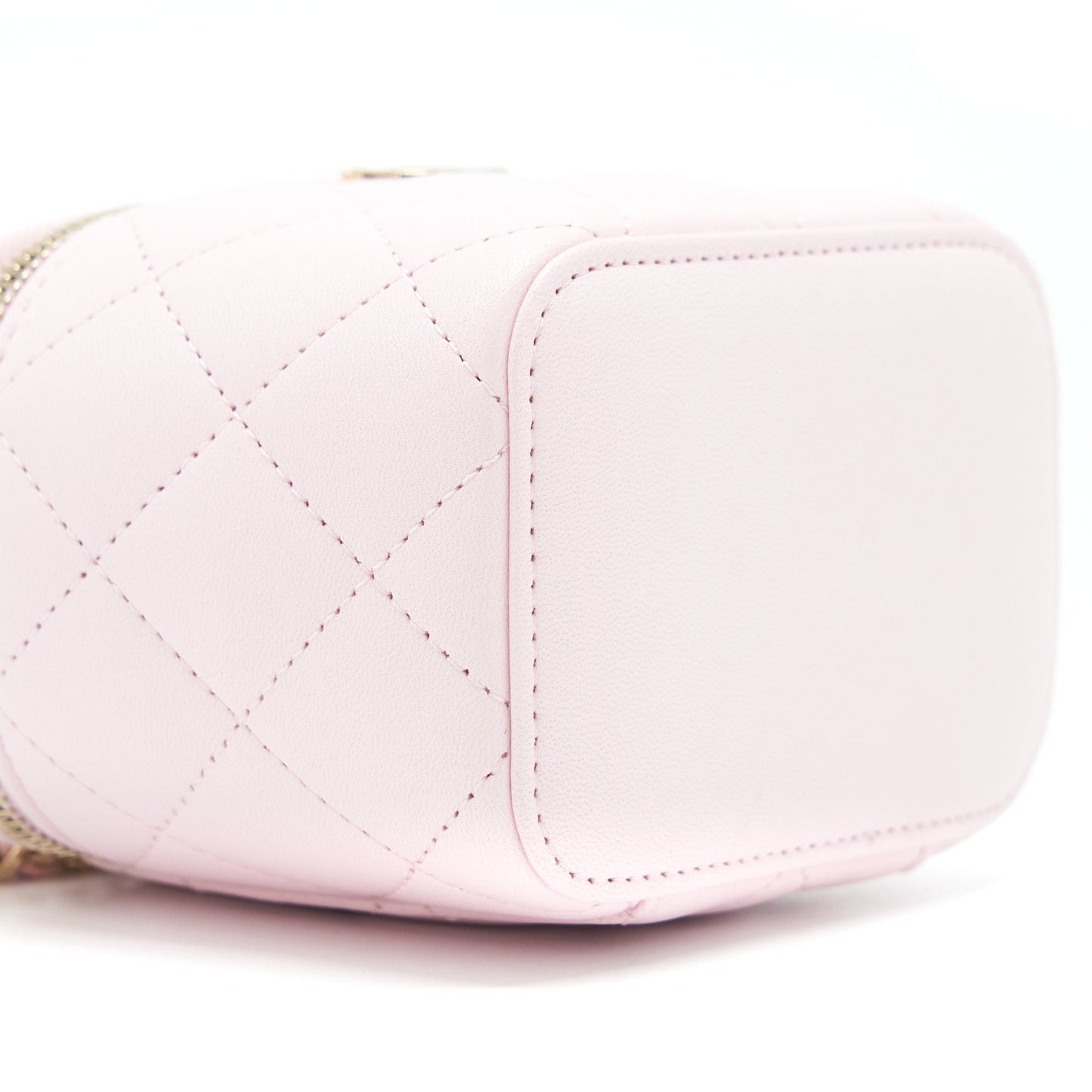 Chanel 22P Top Handle Mini Vanity With Chain Lambskin Light Pink LGHW