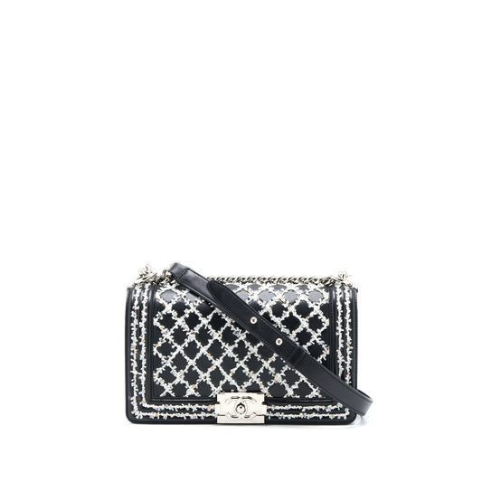Chanel Medium Boy Bag Limited Lambskin Black/White SHW