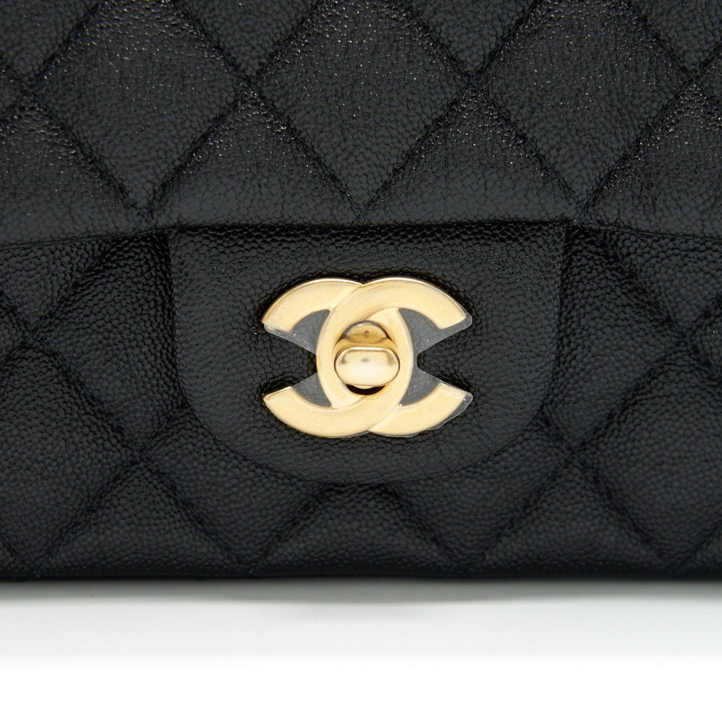Chanel Rectangular Mini Top Handle Flap Bag granied calfskin black GHW