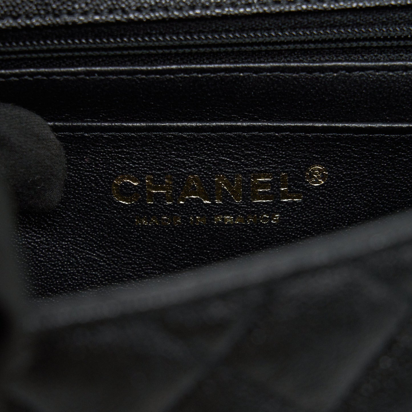 Chanel Rectangular Mini Top Handle Flap Bag granied calfskin black GHW