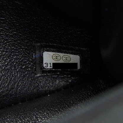 Chanel Rectangular Mini Top Handle Flap Bag granied calfskin black GHW