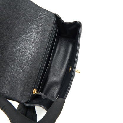 Chanel Rectangular Mini Top Handle Flap Bag granied calfskin black GHW