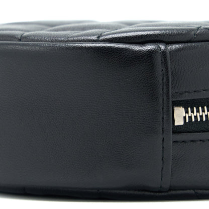 Chanel Round Clutch With Chain Lambskin Black SHW
