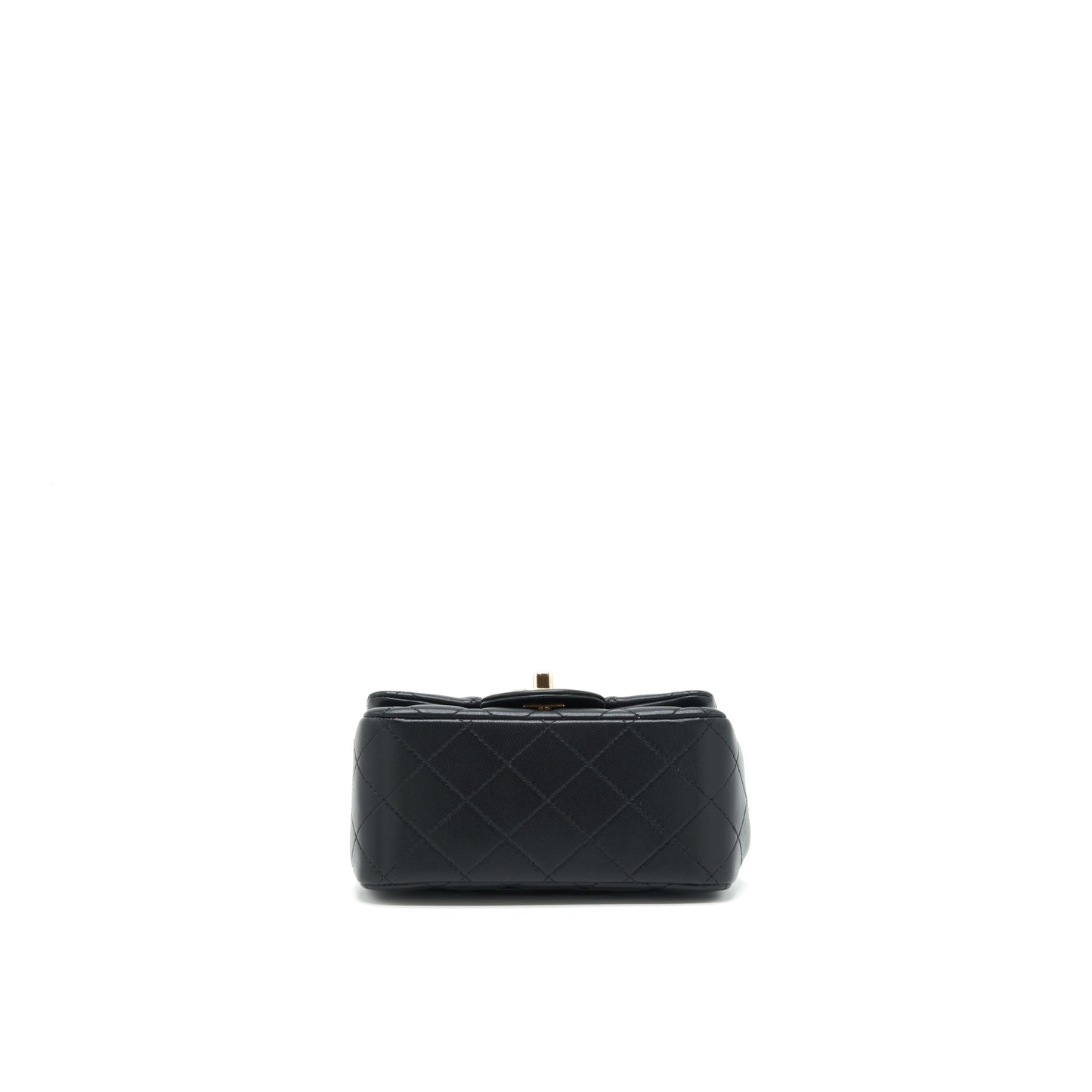 Chanel Mini Square Flap Bag Lambskin Black LGHW