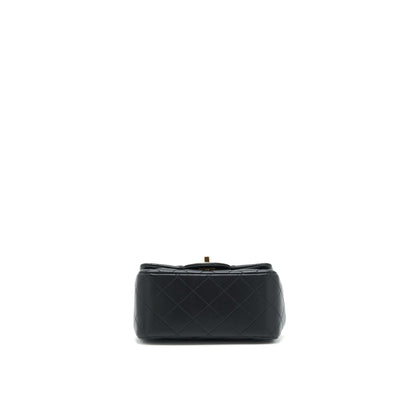 Chanel Mini Square Flap Bag Lambskin Black LGHW