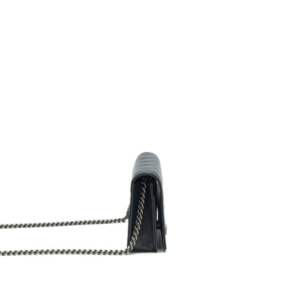 Chanel Boy Wallet On Chain Caviar Black Ruthenium Hardware (Microchip)