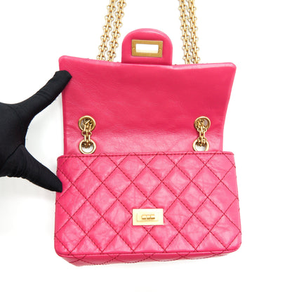 Chanel Mini 2.55 Reissue Flap Bag Aged Calfskin Hot Pink GHW