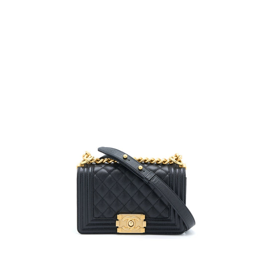 Chanel Small Boy Bag Caviar Black GHW