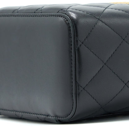 Chanel Long Vanity With Chain Lambskin Black LGHW