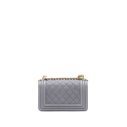 Chanel Small Boy Bag Caviar Grey LGHW