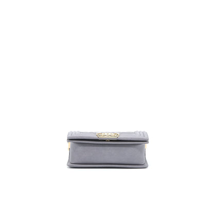 Chanel Small Boy Bag Caviar Grey LGHW