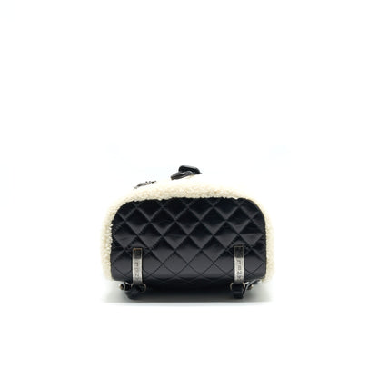 Chanel Mountain Small Backpack Shearling With Quilted Calfskin Ruthenium Hardware