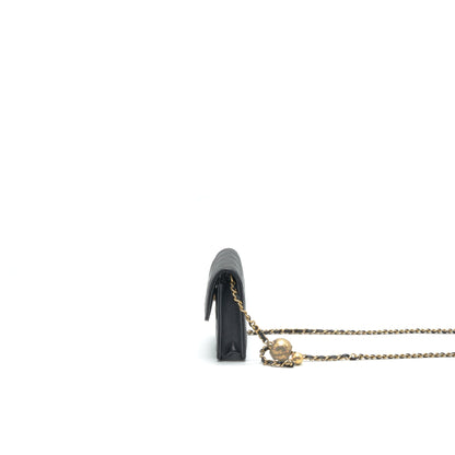 Chanel Pearl crush mini Belt coins Purse/ Card holder black GHW