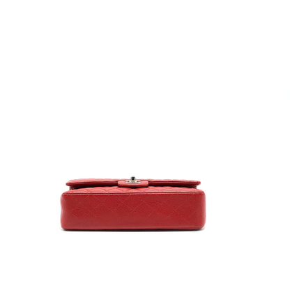 Chanel Medium Classic Double Flap Caviar Red SHW