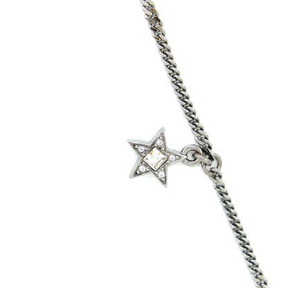Chanel CC Logo And A Star Necklace Silver Tone