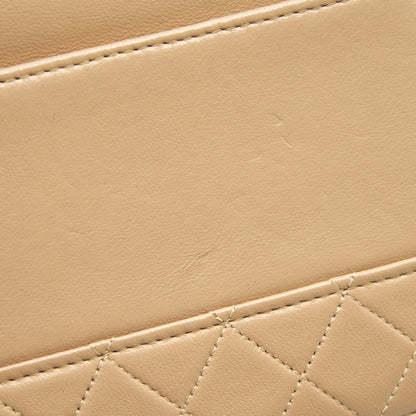 Chanel Vintage Single Flap Bag Cross body Lambskin Beige GHW