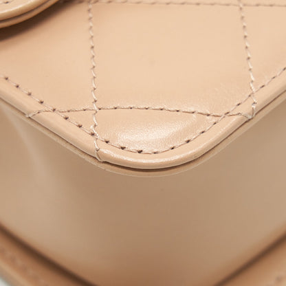 Chanel 21A Gold Crush Flap Bag Calfskin Beige GHW