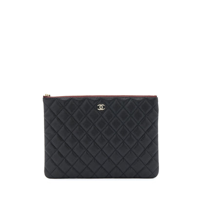 Chanel O Case Pouch Caviar Black LGHW