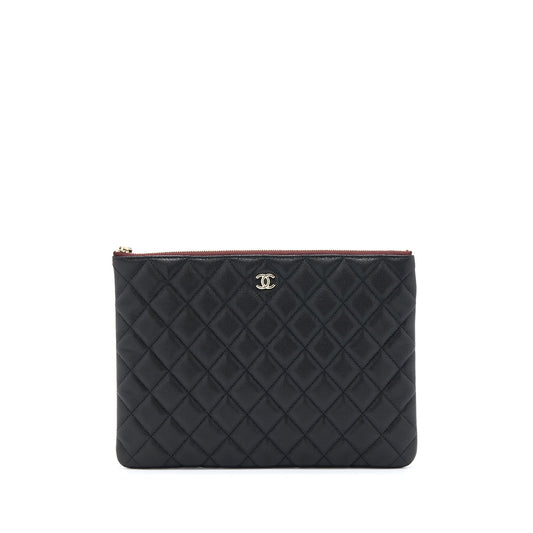 Chanel O Case Pouch Caviar Black LGHW