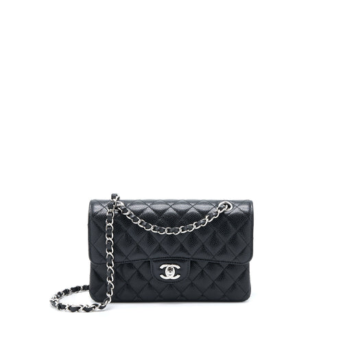 Chanel Small Classic Double Flap Bag Caviar Black SHW(Microchip)