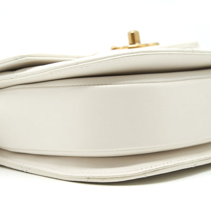 Chanel Seasonal Flap Crossbody Bag Lambskin Cream GHW