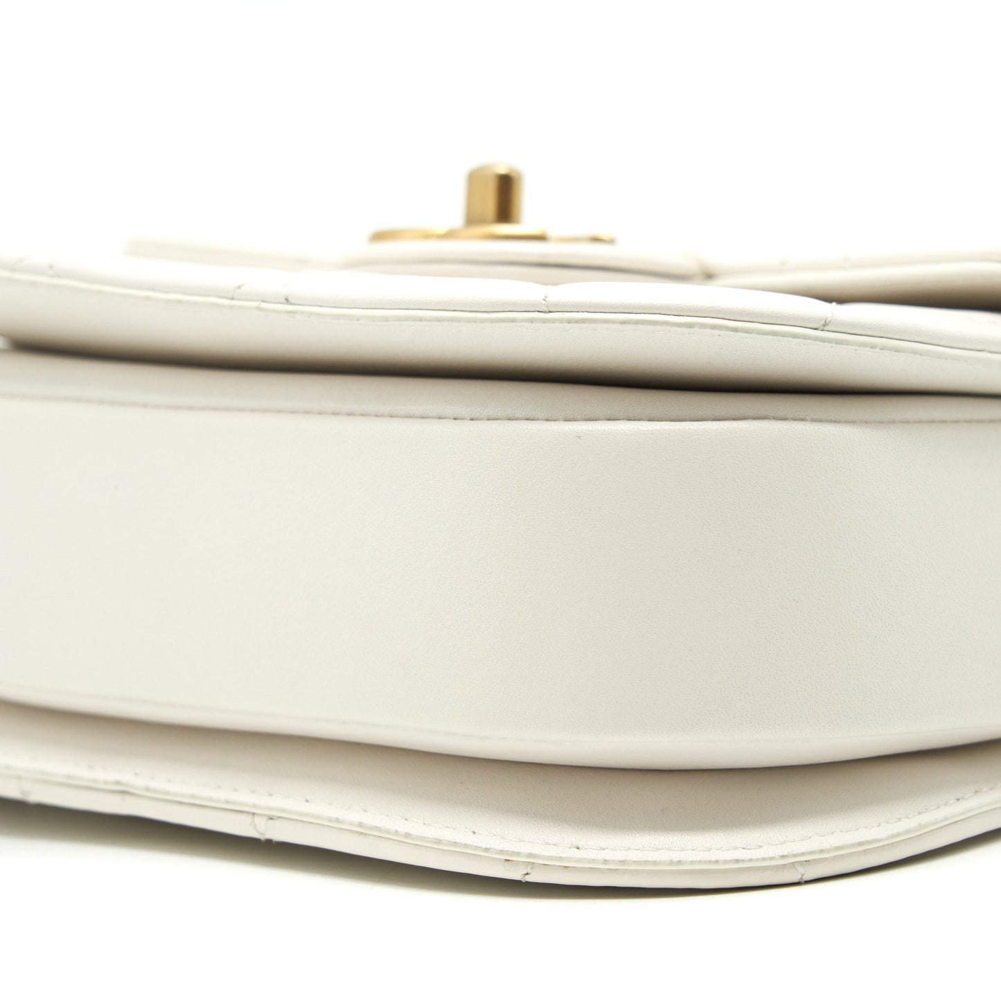 Chanel Seasonal Flap Crossbody Bag Lambskin Cream GHW