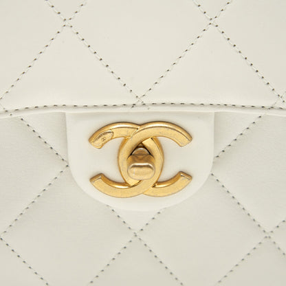 Chanel Seasonal Flap Crossbody Bag Lambskin Cream GHW
